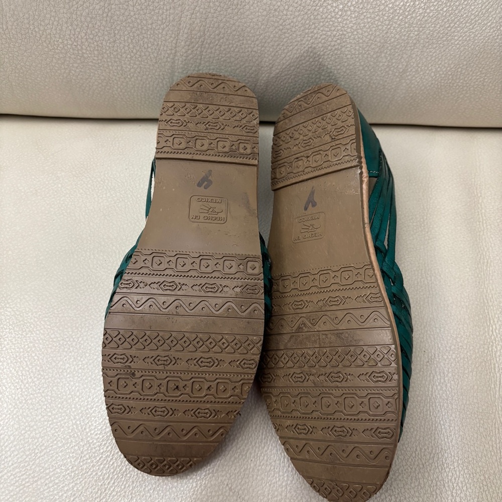 Rare Women's Leather Slip-On Huarache Mexican Sandals - Picture 7 of 16